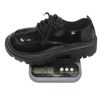 Pantofi de damă cu toc mediu și talpă groasă, cu toc gros, de primăvară și toc, mici, din piele, stil britanic, comerț exterior, mărime mare, cu vârf rotund și dantelă, 2025