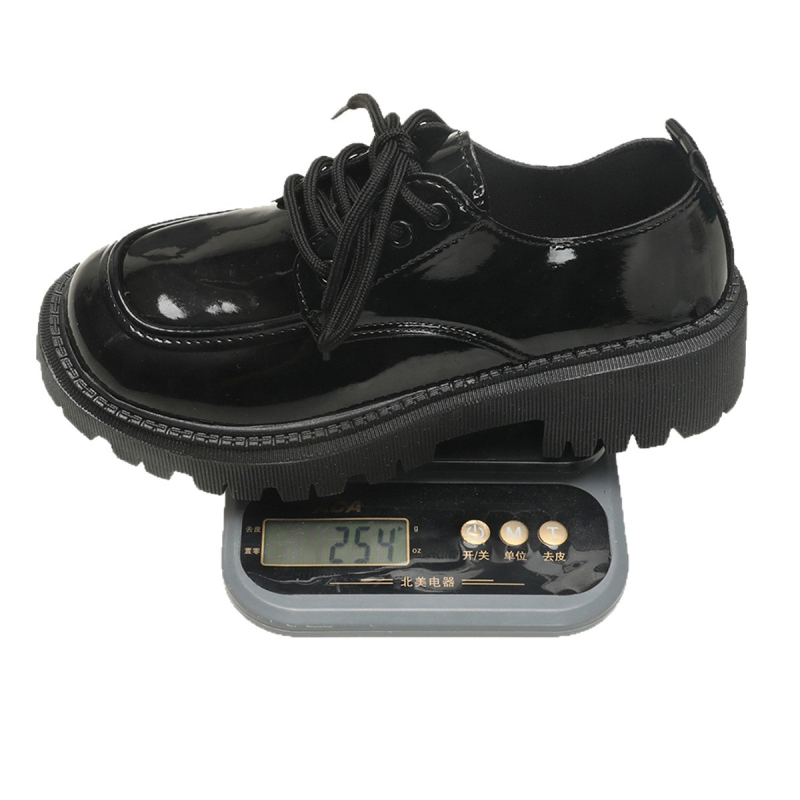 Pantofi de damă cu toc mediu și talpă groasă, cu toc gros, de primăvară și toc, mici, din piele, stil britanic, comerț exterior, mărime mare, cu vârf rotund și dantelă, 2025