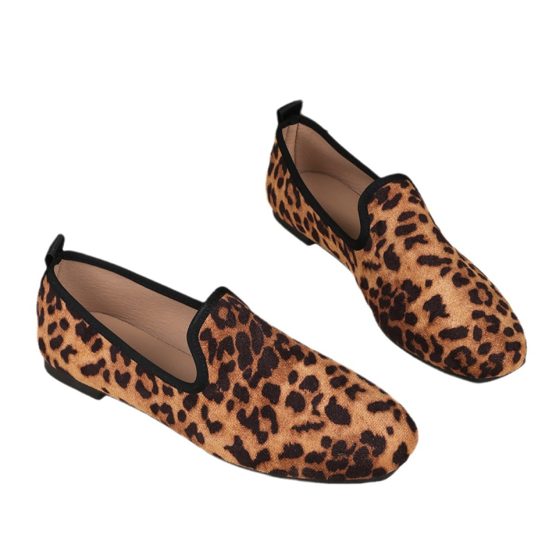 Ravne cipele s leopard printom od brušene kože za proljeće i jesen, francuski Joker s mekim dnom, Mary Jane večernje cipele, veleprodaja