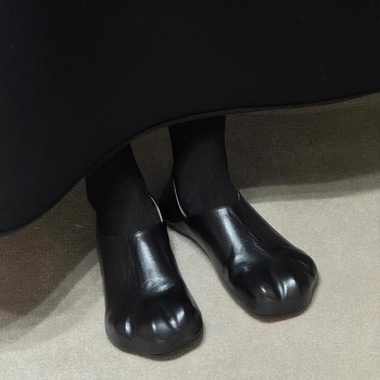 Σε απόθεμα Δερμάτινη Έκδοση ~ Niche Υπερ-μαλακά Παπούτσια με Νύχια Γάτας και Τακούνι, Γυναικεία Φλατ Γαλλικά Παπούτσια Mary Jane