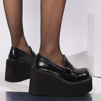 Ιαπωνικά παπούτσια Mary Jane με ένα παπούτσι, γυναικεία, εξωτερικού εμπορίου, 42 plus size, με σφήνα και χοντρό πάτο, γυναικεία δερμάτινα παπούτσια