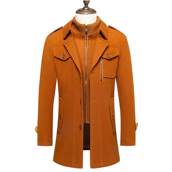 Rudens ir žiemos vilnonis nuimamas Luo Wen apykaklės vyriškas dalykinis šiltas ir madingas vilnonis paltas