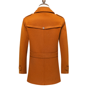 Rudens ir žiemos vilnonis nuimamas Luo Wen apykaklės vyriškas dalykinis šiltas ir madingas vilnonis paltas