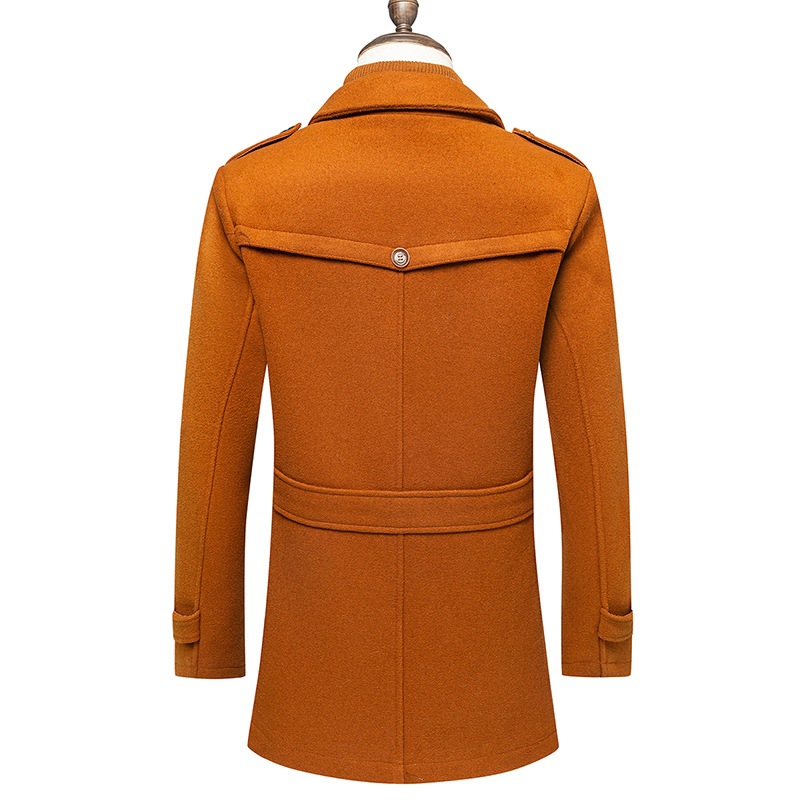 Rudens ir žiemos vilnonis nuimamas Luo Wen apykaklės vyriškas dalykinis šiltas ir madingas vilnonis paltas