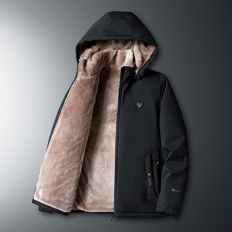 2023 m. naujas vyriškas paltas su vilnos pamušalu, madingas korėjietiško stiliaus drabužių viršutinis storas naujas paltas laisvas viršutinis