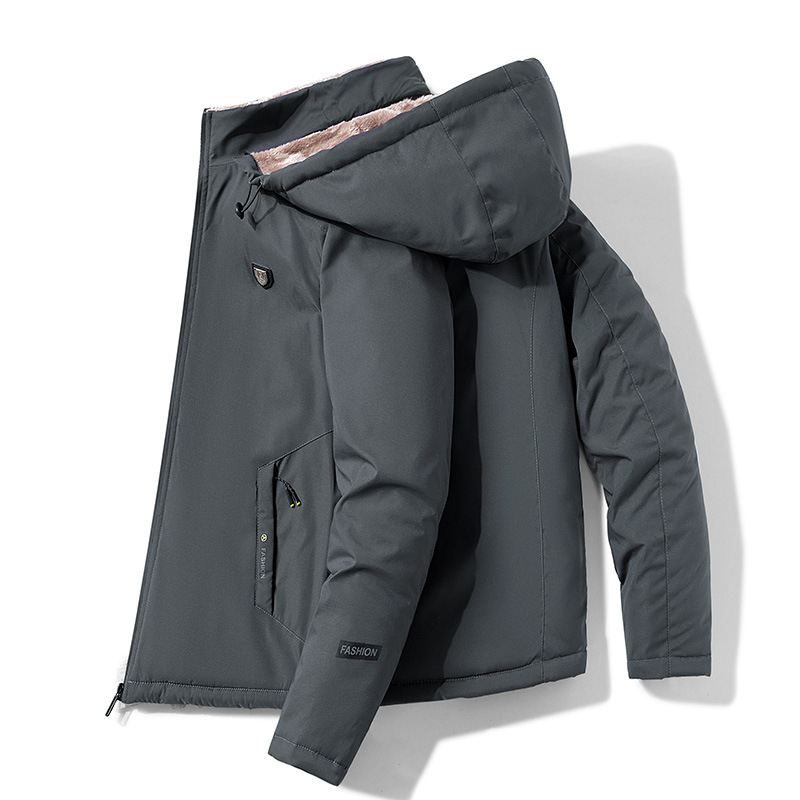 2023 m. naujas vyriškas paltas su vilnos pamušalu, madingas korėjietiško stiliaus drabužių viršutinis storas naujas paltas laisvas viršutinis