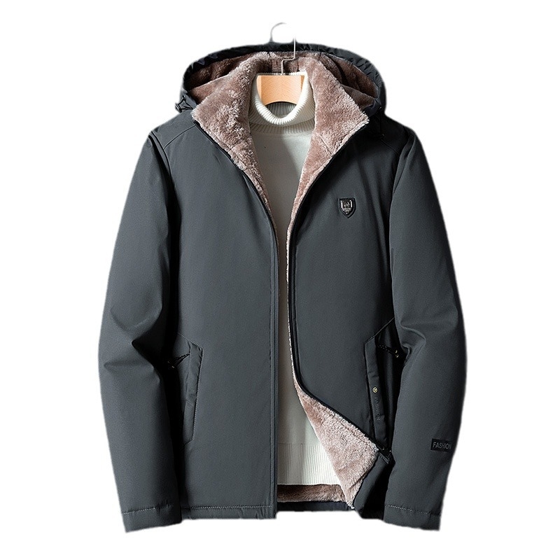 2023 m. naujas vyriškas paltas su vilnos pamušalu, madingas korėjietiško stiliaus drabužių viršutinis storas naujas paltas laisvas viršutinis