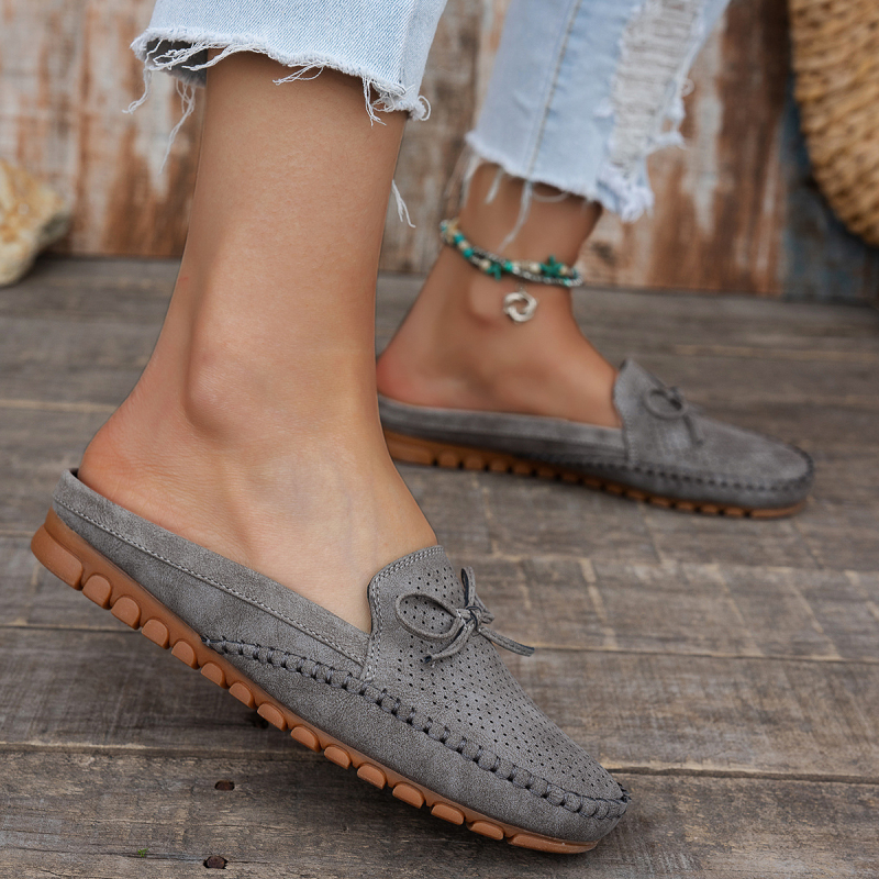 Mocasini de damă cu talpă plată, de dimensiuni mari, populari, cu cusături de export, în culori pure, pentru export, comerț electronic transfrontalier