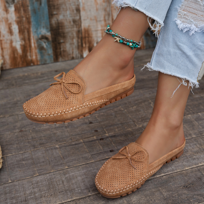 Mocasini de damă cu talpă plată, de dimensiuni mari, populari, cu cusături de export, în culori pure, pentru export, comerț electronic transfrontalier