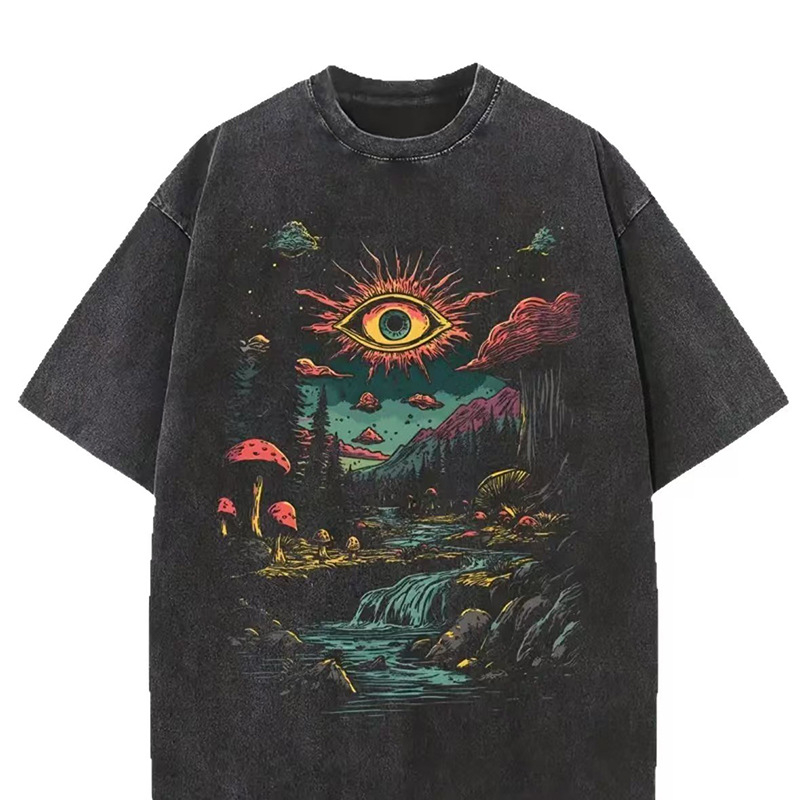 Muška majica s printom anime boli, retro oprani 100% pamučni vrhovi