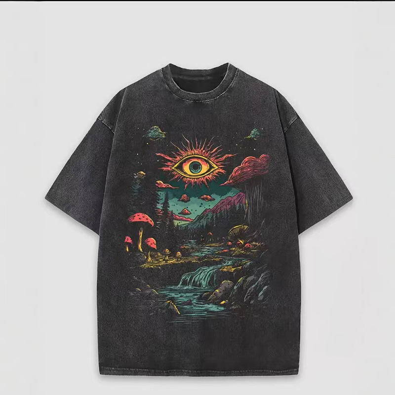 Muška majica s printom anime boli, retro oprani 100% pamučni vrhovi