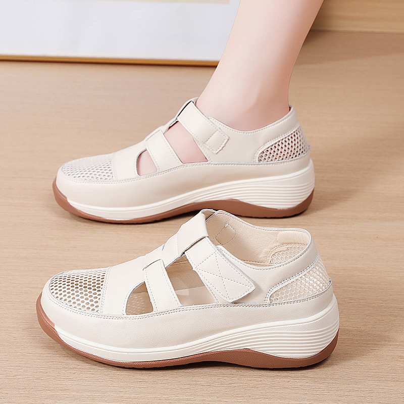 Prekogranične popularne sandale s debelim potplatom za žene 2025. Nove ljetne svestrane klompe s čičkom, udobne cipele za mame s mekim potplatom