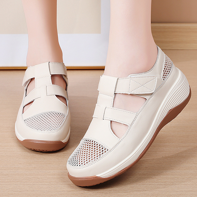 Prekogranične popularne sandale s debelim potplatom za žene 2025. Nove ljetne svestrane klompe s čičkom, udobne cipele za mame s mekim potplatom