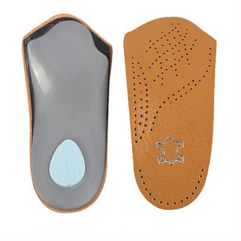 Veise nahast jalavõlvi korrigeeriv poolpadjaga lameda jala sisetald meeste ja naiste peidetud pruun nahast sisetald võlvi korrigeeriv sisetald