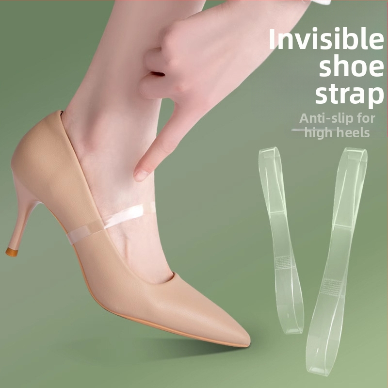 Läbipaistvad nähtamatud paelad naistele, kõrged kontsad, kukkumisvastased artefaktiga rihmad, fikseeritud kingad, kontsa mahakukkumist takistavad kingad, pandlata baleriinikingad