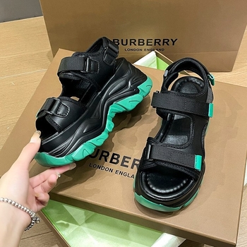 Νέα καλοκαιρινά παπούτσια με χοντρή σόλα και πλατφόρμα, αντιολισθητική, στρογγυλή μύτη, ανοιχτά δάχτυλα, γυναικεία ψηλοτάκουνα πέδιλα Super Fire με velcro, γυναικεία παπούτσια