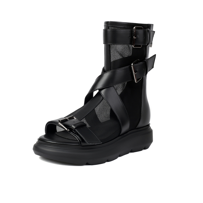 Nove ljetne ženske cipele, sandale s debelim potplatom u rimskom stilu, ženske sandale od prave kože s debelom petom, moderne i svestrane