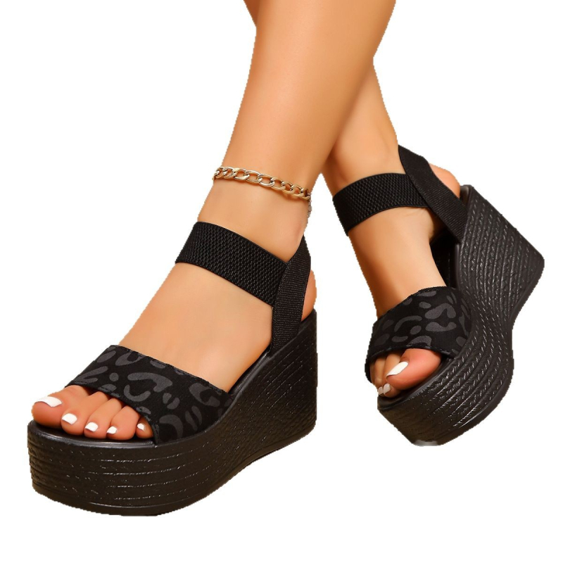 Sandale romane pentru femei, cu bandă elastică, vara anului 2025, la modă europeană și americană, cu un singur cuvânt și toc înalt, casual, plus mărime