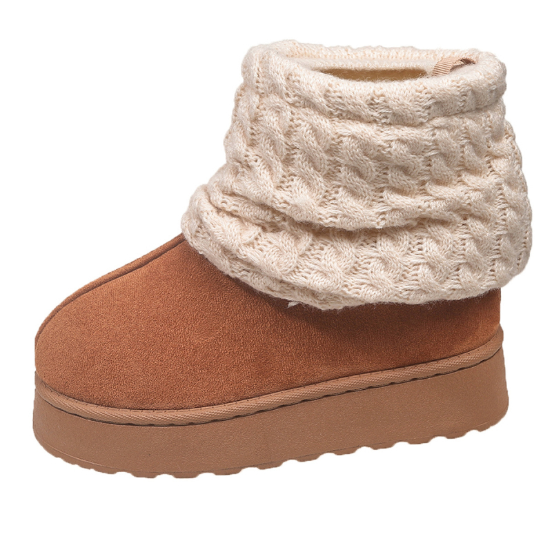 Hótaposó nőknek 2025 Új export határokon átnyúló nagy méretű hótaposó európai és amerikai divat rövid csizma vastag sarok vastag talpú női csizma