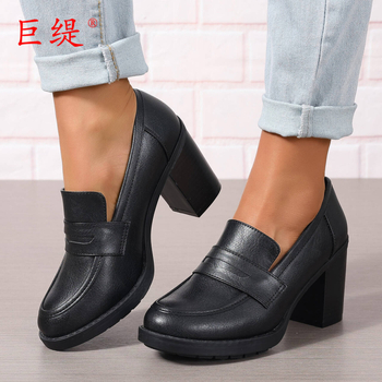 Juti 2025 Άνοιξη Νέα Εξωτερικού Εμπορίου Lefu Γυναικεία Παπούτσια WISH Amazon Ευρωπαϊκά και Αμερικανικά Γυναικεία Μόδα με Χοντρό Ψηλοτάκουνο Μονό Παπούτσια