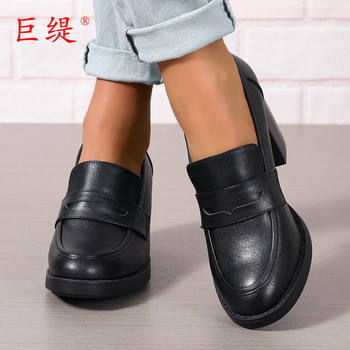 Juti 2025 Άνοιξη Νέα Εξωτερικού Εμπορίου Lefu Γυναικεία Παπούτσια WISH Amazon Ευρωπαϊκά και Αμερικανικά Γυναικεία Μόδα με Χοντρό Ψηλοτάκουνο Μονό Παπούτσια