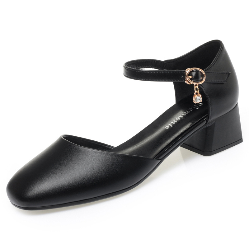 Pantofi Cheongsam cu talpă moale din piele moale, toc mediu, curea cu cataramă cu un singur caracter, pantofi de dans pentru podium, pantofi din piele pentru mame de vârstă mijlocie, pantofi pentru femei