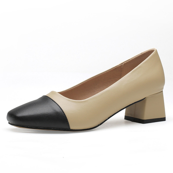 2024 Νέα vintage παπούτσια Mary Jane για γυναίκες με ψηλοτάκουνα, γαλλικά, τετράγωνα δάχτυλα, μικρά δερμάτινα παπούτσια, μεγάλα, με χοντρό τακούνι, μονόστρωμα