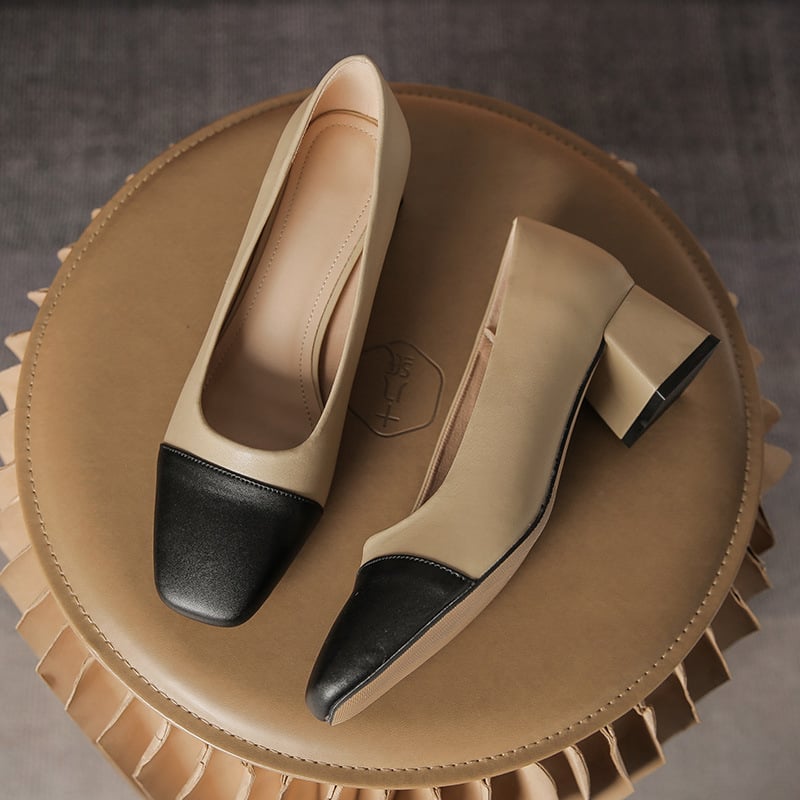 Pantofi Mary Jane vintage noi pentru femei, vârful pătrat francez, tocuri înalte, stil zână, pantofi mici din piele, mărime mare, toc gros, pantofi cu un singur strat