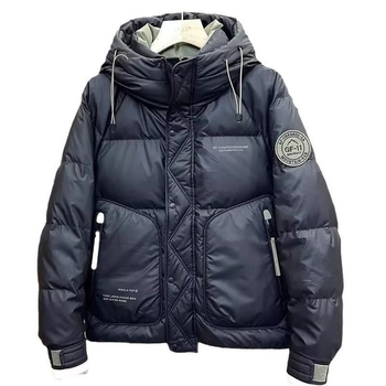 Žieminė sustorinta šilta pūkinė striukė vyrams, madinga „Duffian“ daili darbo striukė, balta anties pūkinė striukė, trijų sluoksnių audinys