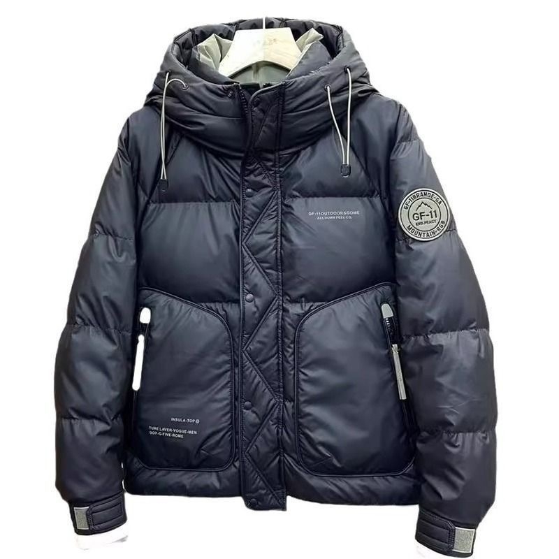 Žieminė sustorinta šilta pūkinė striukė vyrams, madinga „Duffian“ daili darbo striukė, balta anties pūkinė striukė, trijų sluoksnių audinys