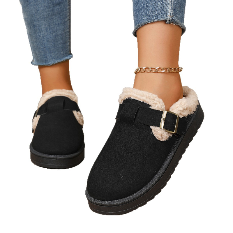 Pamučne cipele za žene, jesen i zima 2025., nove velike cipele s okruglim vrhom, debelim potplatom, kratke, punjene, modne ženske cipele, Amazon