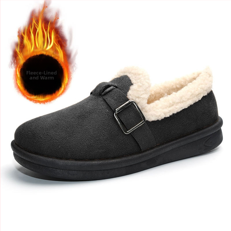 2025 téli új kis Chanel stílusú pamutcipő nőknek, Temu Retro Birkenstock pamut csizma polárral és vastagított hótaposó női csizmával