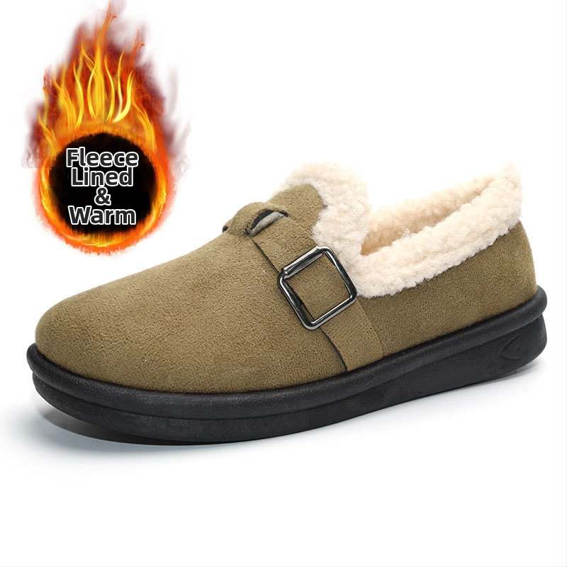 2025 téli új kis Chanel stílusú pamutcipő nőknek, Temu Retro Birkenstock pamut csizma polárral és vastagított hótaposó női csizmával