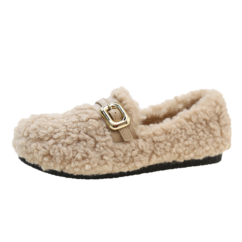 Nježne nazubljene cipele Mao Mao u korejskom stilu za žene, vanjska odjeća za jesen i zimu 2024., nove cipele s grahom, tople pamučne cipele s flisom