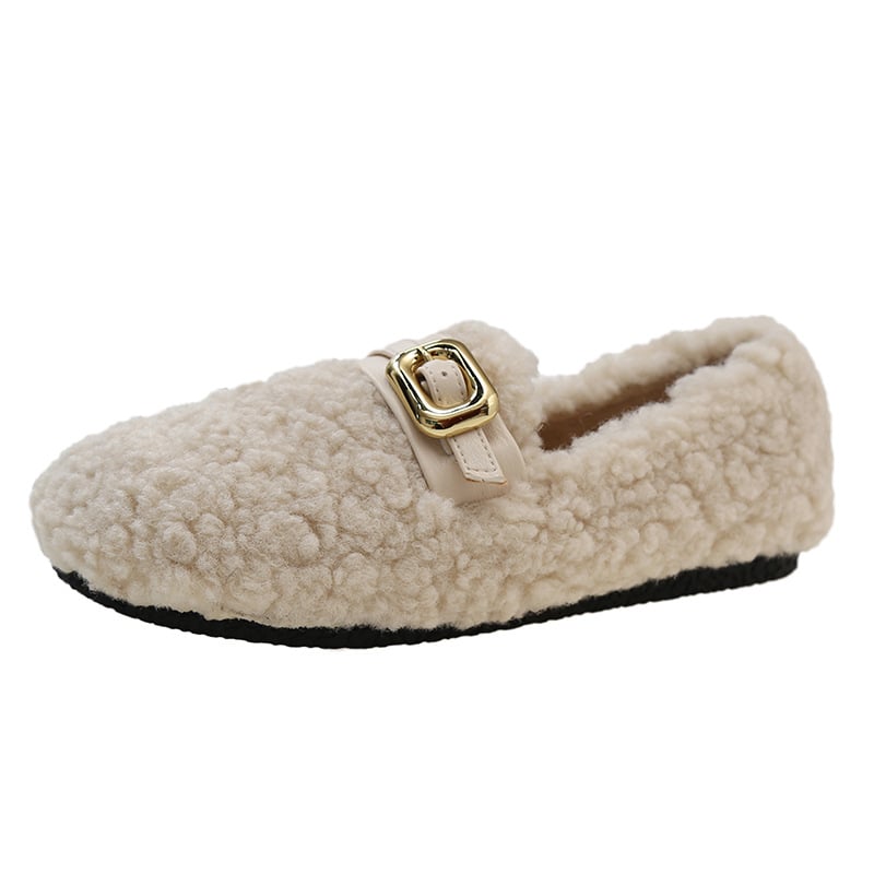 Nježne nazubljene cipele Mao Mao u korejskom stilu za žene, vanjska odjeća za jesen i zimu 2024., nove cipele s grahom, tople pamučne cipele s flisom