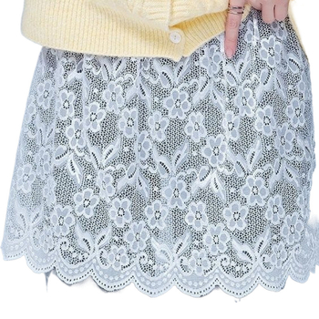 Γυναικεία φούστα με δαντέλα και ψεύτικο στρίφωμα που καλύπτει τους γοφούς, μικρή κουρτίνα κλανιάς