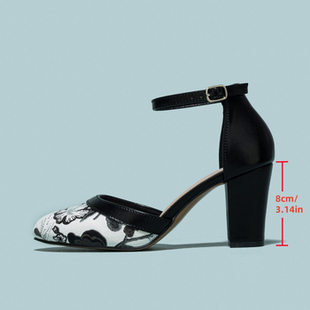 Κομψά ψηλοτάκουνα παπούτσια με κλειστά δάχτυλα και αγκράφα του 2025, νέα διασυνοριακά εξαγωγικά μεγάλα μεγέθη με στρογγυλή μύτη, ευρωπαϊκά και αμερικανικά γυναικεία παπούτσια