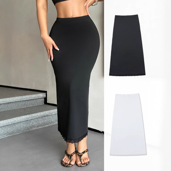 Piiriülene Euroopa ja Ameerika puusaümbrisega seelik, pluss-suuruses, paljastamisvastane pitsvoodriga seelik, piludega seelik, naiste moodne alumine seelik