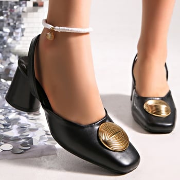 Sandale cu toc înalt pentru femei Baotou, mărime plus, transfrontaliere, 2025, noi, cu toc gros și cap pătrat, în stoc, păr rapid