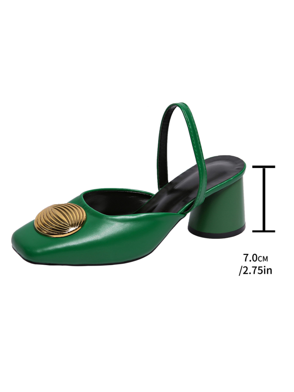 Sandale cu toc înalt pentru femei Baotou, mărime plus, transfrontaliere, 2025, noi, cu toc gros și cap pătrat, în stoc, păr rapid