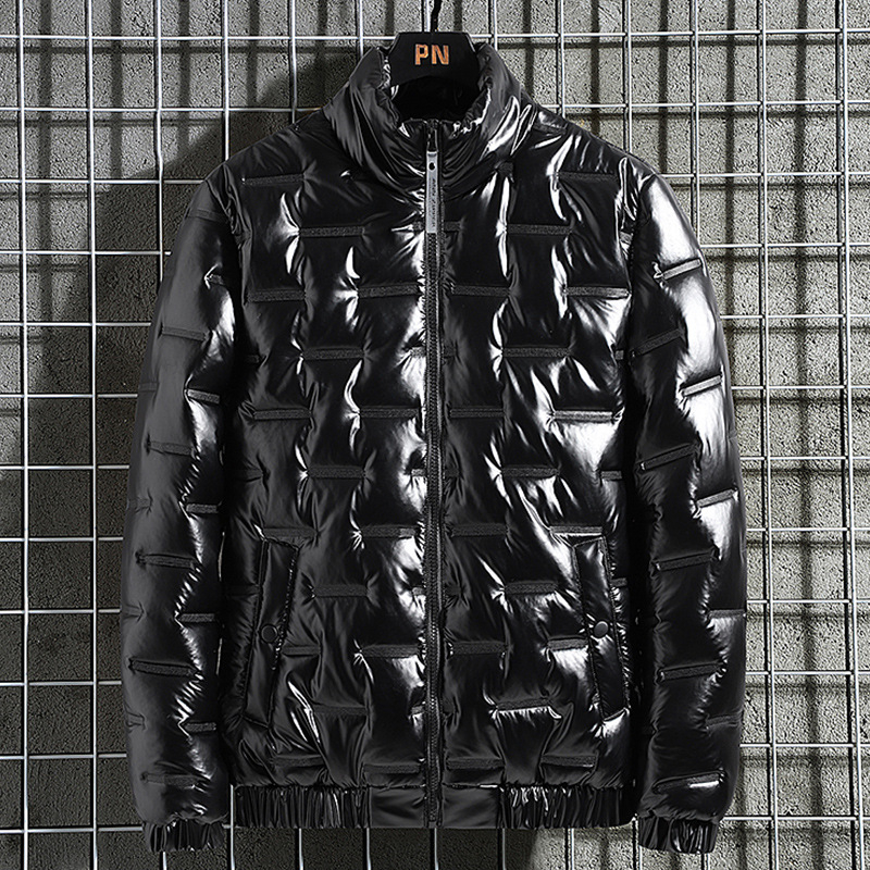 Nova zimska jakna s pamučnom podstavom za muškarce, mladenački jednobojni kaput s ovratnikom i stojećim ovratnikom, za jesen i zimu, topla, hladnootporna, jednostavna jakna s pamučnom podstavom na zalihi