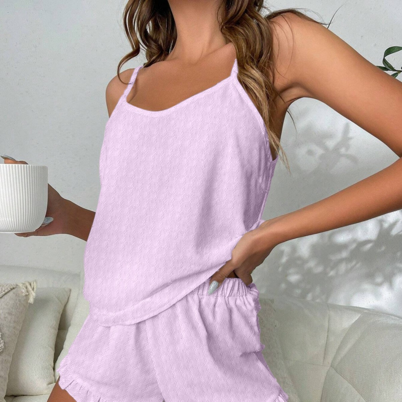 TEMU, pantaloni scurți de vară din crep, la modă, simpli, casual, relaxanti, pentru femei, pijamale de casă pentru exterior