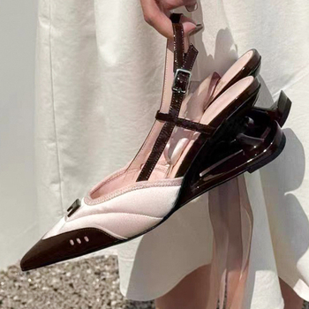 2025 Νέα ψηλοτάκουνα σανδάλια με ειδικά σχεδιασμένο τακούνι και λουράκια στα δάχτυλα, γυναικεία παπούτσια με ρηχά, μυτερά δάχτυλα