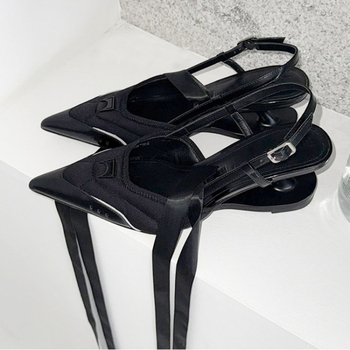 2025 Νέα ψηλοτάκουνα σανδάλια με ειδικά σχεδιασμένο τακούνι και λουράκια στα δάχτυλα, γυναικεία παπούτσια με ρηχά, μυτερά δάχτυλα