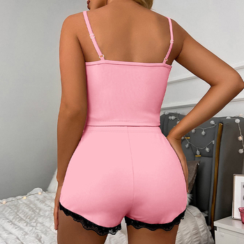 Amazon Shrimp Hot Selling European and American Summer Sling Sling Home Ρούχα κοστούμι Άνετες περιστασιακές πιτζάμες από μετάξι γάλακτος