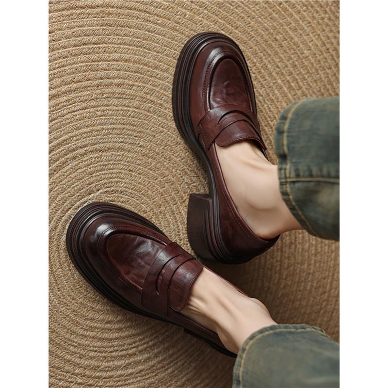 7 cm! Malo retro vremena leti, nove kožne cipele za žene s debelom petom i debelim potplatom, male kožne cipele s francuskom visokom petom