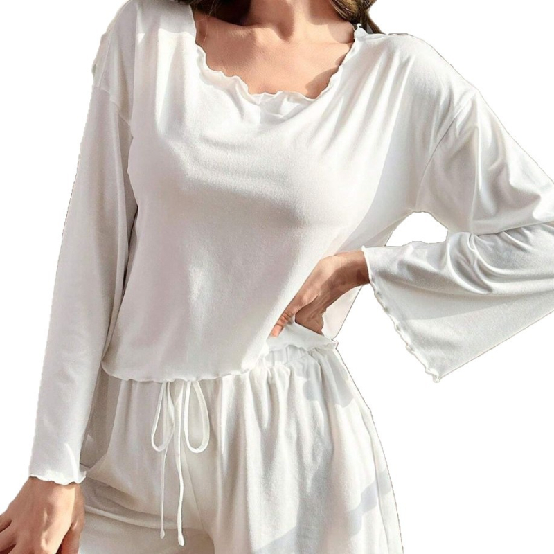 Pijamale Amazon pentru comerț exterior transfrontalier, europene și americane, pentru femei, cu mânecă lungă, pantaloni scurți, îngroșate, lejere, costume de casă, en-gros