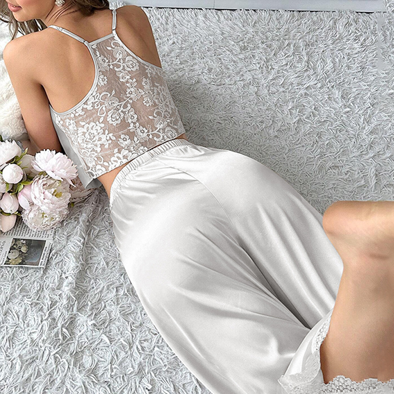 Amazon Európa a Spojené štáty americké cezhraničné letné nové ležérne pyžamo dámske traky nohavice čipkované sexy domáce oblečenie, ktoré sa dá nosiť vonku