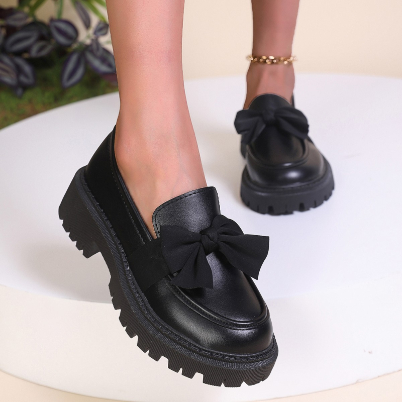 2025 Proljeće i jesen Nove prekogranične mokasine velikih veličina, ženske cipele s mašnom i debelim potplatom, male kožne cipele, retro pojedinačne cipele, vanjska trgovina na veliko