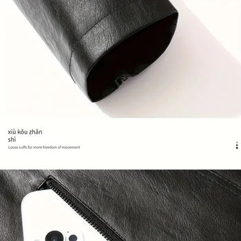 Tarpvalstybinis pavasario ir rudens naujas 2025 m. odinis švarkas vyrams, madingas laisvalaikio stiliaus lengvas verslo PU odinis švarkas su atvartu, fabrikas